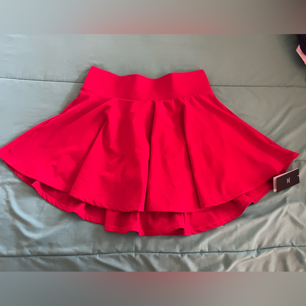 Red Women's Active Skirt w/ attached shorts